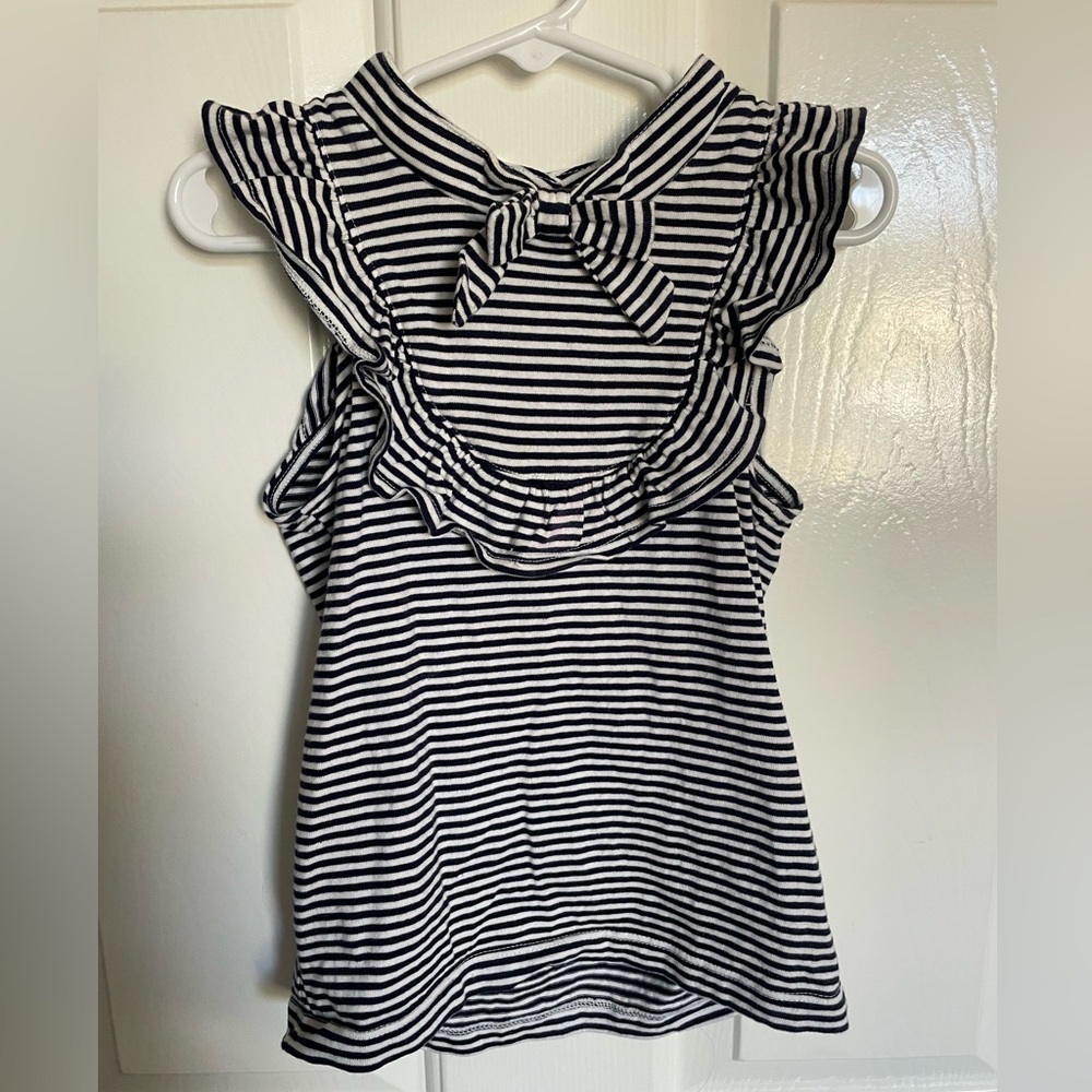 Janie and Jack Black and White Striped Top size 6